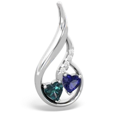 Alexandrite Keepsake Curves 14K White Gold pendant P5450