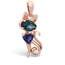 Alexandrite Kitten 14K Rose Gold pendant P5780