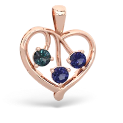 Alexandrite Glowing Heart 14K Rose Gold pendant P2233