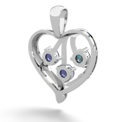 Alexandrite Glowing Heart 14K White Gold pendant P2233