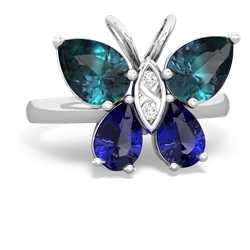 Alexandrite Butterfly 14K White Gold ring R2215