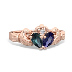 Alexandrite 'Our Heart' Claddagh 14K Rose Gold ring R2388