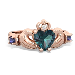 Alexandrite Claddagh Keepsake 14K Rose Gold ring R5245