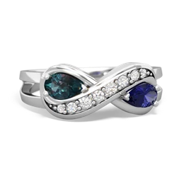 Alexandrite Diamond Infinity 14K White Gold ring R5390