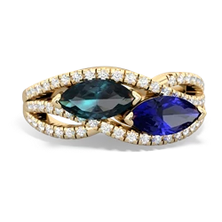 Alexandrite Diamond Rivers 14K Yellow Gold ring R3070