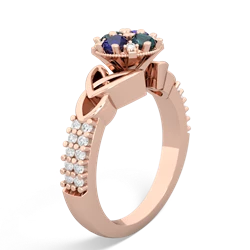 Alexandrite Celtic Knot Cluster Engagement 14K Rose Gold ring R26443RD