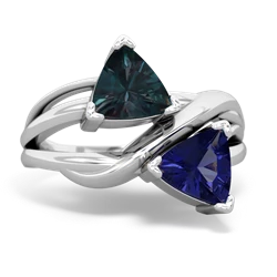 Alexandrite Split Band Swirl 14K White Gold ring R2341