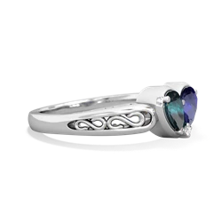 Alexandrite Filligree 'One Heart' 14K White Gold ring R5070