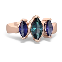 Alexandrite Three Peeks 14K Rose Gold ring R2433