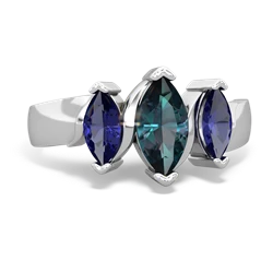 Alexandrite Three Peeks 14K White Gold ring R2433