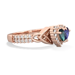 Alexandrite Celtic Knot Two Hearts As One 14K Rose Gold ring R2644HRT