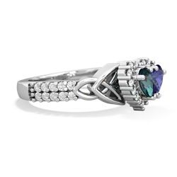 Alexandrite Celtic Knot Two Hearts As One 14K White Gold ring R2644HRT