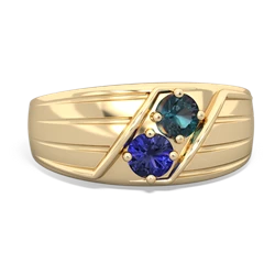 Alexandrite Men's Streamline 14K Yellow Gold ring R0460