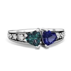 Alexandrite Heart To Heart 14K White Gold ring R3342