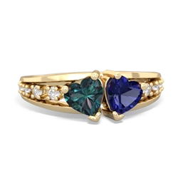 Alexandrite Heart To Heart 14K Yellow Gold ring R3342