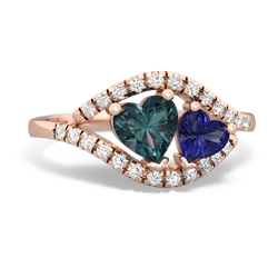 Alexandrite Mother And Child 14K Rose Gold ring R3010