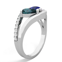 Alexandrite Nestled Heart Keepsake 14K White Gold ring R5650