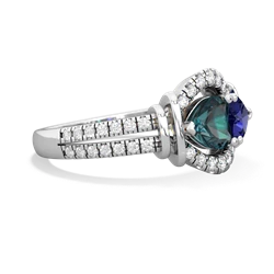 Alexandrite Art-Deco Keepsake 14K White Gold ring R5630