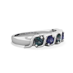 Alexandrite Anniversary Band 14K White Gold ring R2089