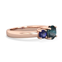 Alexandrite Three Stone Round Trellis 14K Rose Gold ring R4018