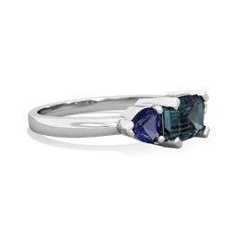 Alexandrite Three Stone 14K White Gold ring R5235