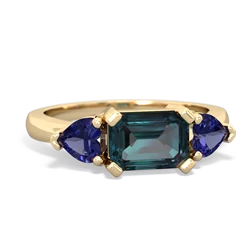 Alexandrite Three Stone 14K Yellow Gold ring R5235