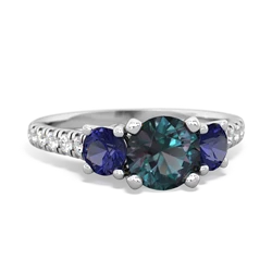 Alexandrite Pave Trellis 14K White Gold ring R5500