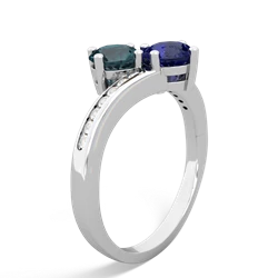 Alexandrite Channel Set Two Stone 14K White Gold ring R5303