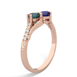 Alexandrite Infinity Pave Two Stone 14K Rose Gold ring R5285