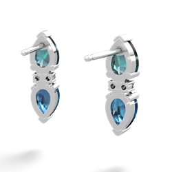 Alexandrite Bowtie Drop 14K White Gold earrings E0865
