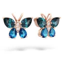 Alexandrite Butterfly 14K Rose Gold earrings E2215