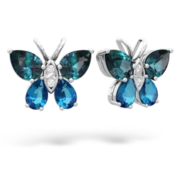 Alexandrite Butterfly 14K White Gold earrings E2215