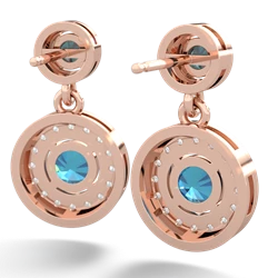 Alexandrite Halo Dangle 14K Rose Gold earrings E5319