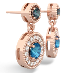 Alexandrite Halo Dangle 14K Rose Gold earrings E5319