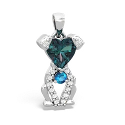 Alexandrite Puppy Love 14K White Gold pendant P5800