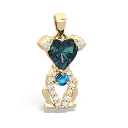 Alexandrite Puppy Love 14K Yellow Gold pendant P5800