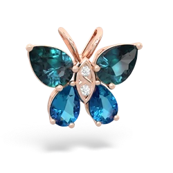 Alexandrite Butterfly 14K Rose Gold pendant P2215