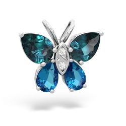 Alexandrite Butterfly 14K White Gold pendant P2215