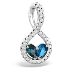 Alexandrite Pave Twist 'One Heart' 14K White Gold pendant P5360