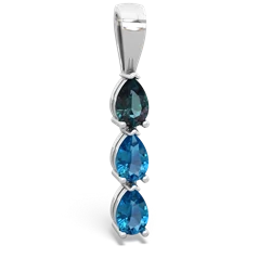 Alexandrite Dew Drops 14K White Gold pendant P2251