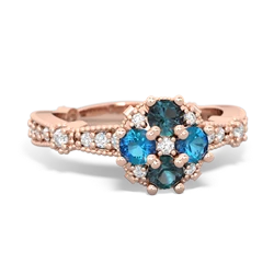 Alexandrite Sparkling Tiara Cluster 14K Rose Gold ring R26293RD