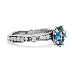 Alexandrite Sparkling Tiara Cluster 14K White Gold ring R26293RD