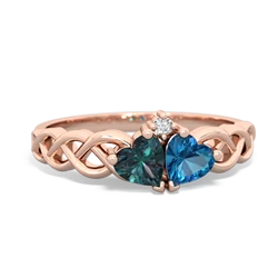 Alexandrite Heart To Heart Braid 14K Rose Gold ring R5870