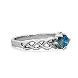 Alexandrite Heart To Heart Braid 14K White Gold ring R5870