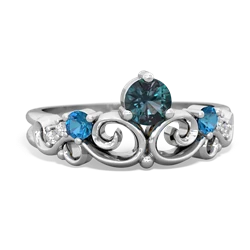 Alexandrite Crown Keepsake 14K White Gold ring R5740