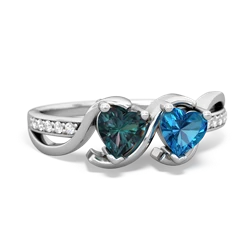 Alexandrite Side By Side 14K White Gold ring R3090