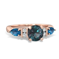 Alexandrite 6Mm Round Eternal Embrace Engagement 14K Rose Gold ring R2005