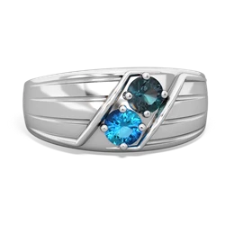 Alexandrite Men's Streamline 14K White Gold ring R0460