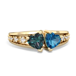 Alexandrite Heart To Heart 14K Yellow Gold ring R3342