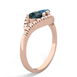 Alexandrite Mother And Child 14K Rose Gold ring R3010